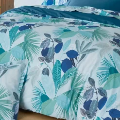 Linnea Housse de couette 200x200 cm percale de coton MOOREA PACIFIC bleu/vert Best