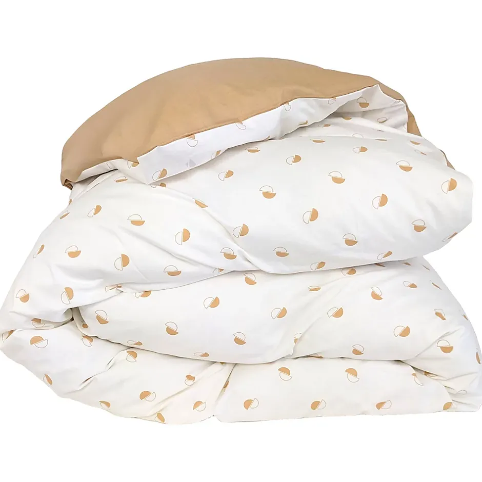 Linnea Housse de couette 280x240 cm percale coton ALEX marron Moka Discount