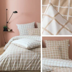 Linnea Housse de couette 200x200 cm percale coton DDM MAX Beige