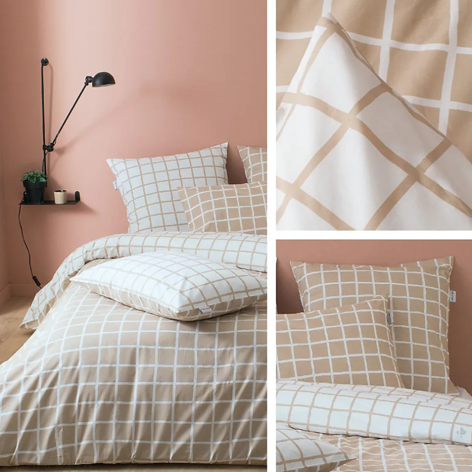 Linnea Housse de couette 200x200 cm percale coton DDM MAX Beige