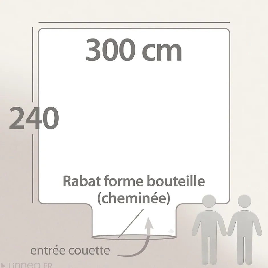 Linnea Housse de couette 300x240 cm percale coton ESTEBAN Beige Outlet
