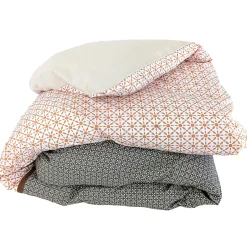 Linnea Housse de couette 140x200 cm percale coton GABIN marron New