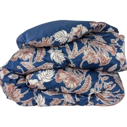 Linnea Housse de couette 240x220 cm satin de coton BOTANIC bleu Nuit