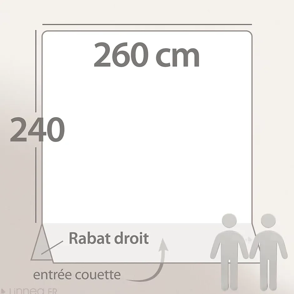 Linnea Housse de couette 260x240 cm Satin de coton ODEON Marron clair Sale