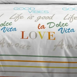 STOF Housse de couette 240x220 DOLCE VITA + 2 taies coton 57 fils Best