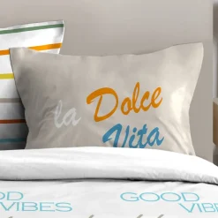 STOF Housse de couette 240x220 DOLCE VITA + 2 taies coton 57 fils Best