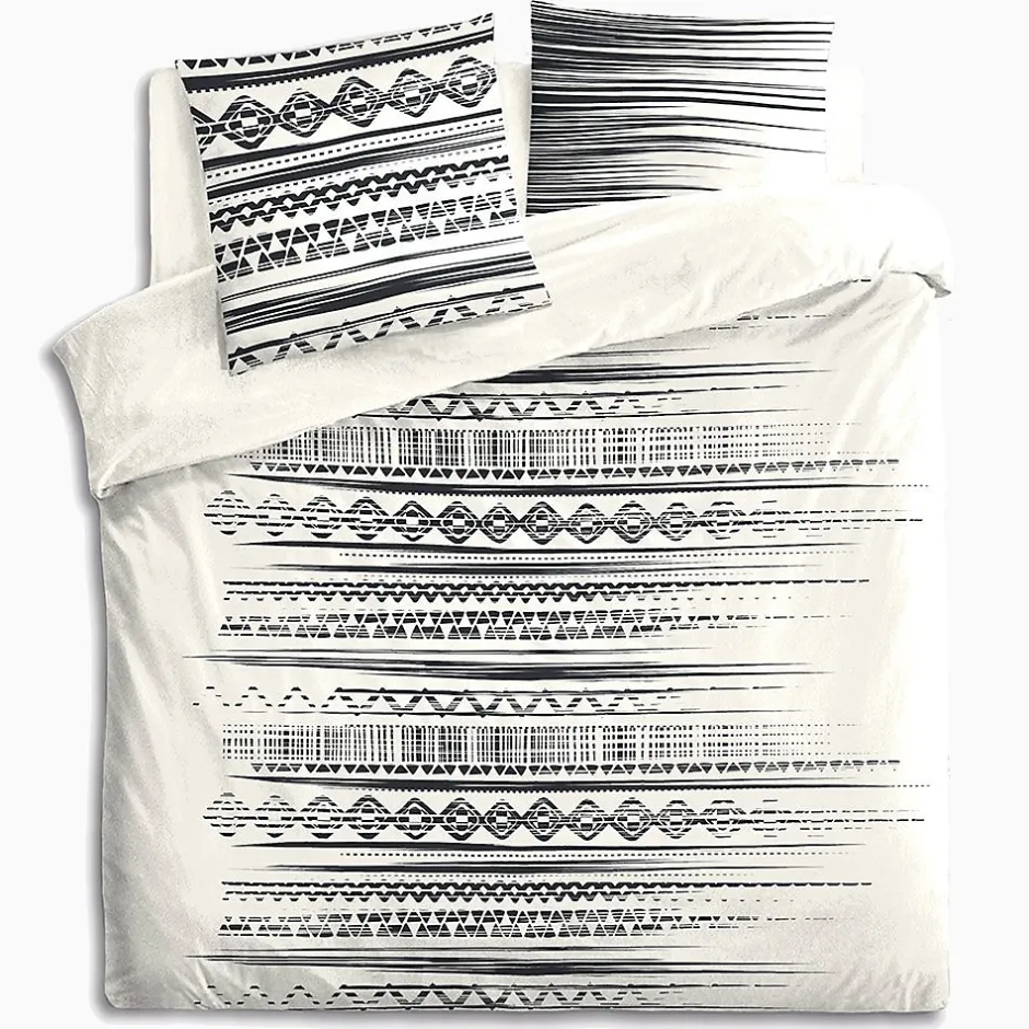 Atmosphera Créateur D'Intérieur Housse de couette 240x260 Ethnik NB + 2 taies 100% coton 57 fils