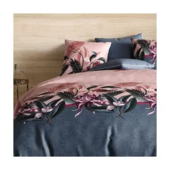 Atelier Du Coton Housse de couette 240x220 FLORA + 2 taies coton 57 fils