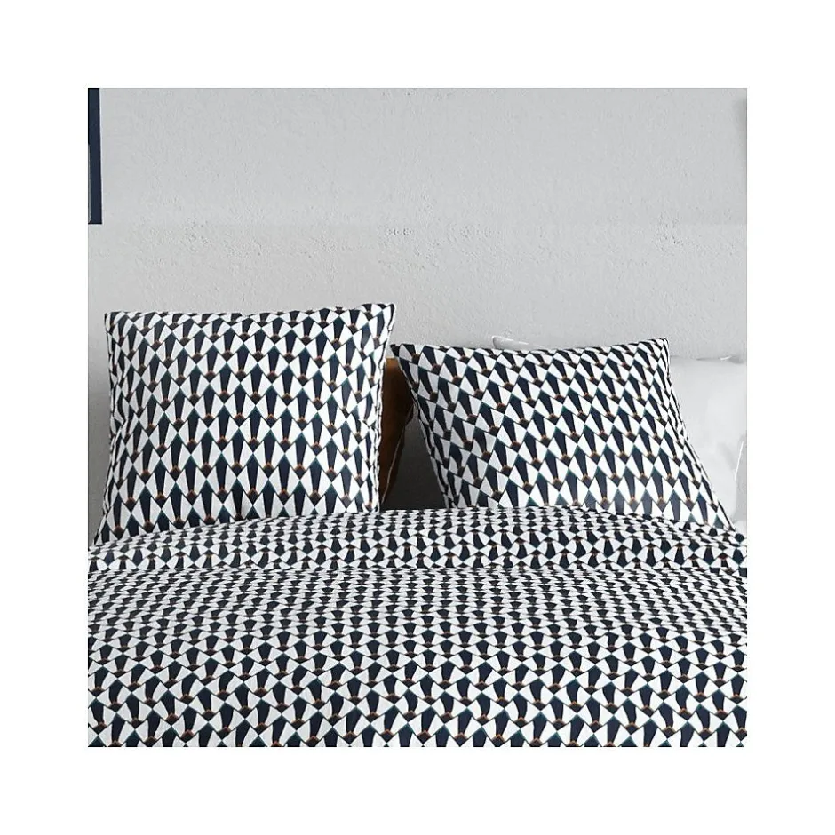 Atelier Du Coton Housse de couette 260x240 GEO + 2 taies coton 57 fils Outlet