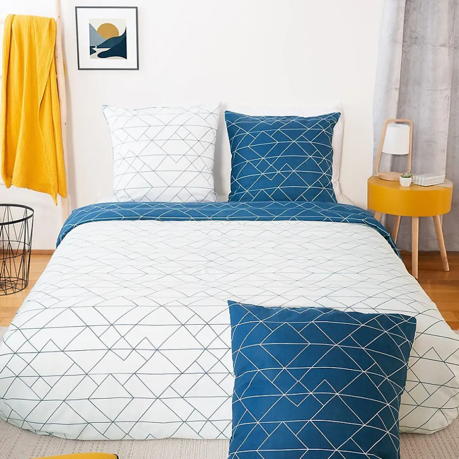 Cote Deco Housse de couette 240x220 List + 2 taies microfibre