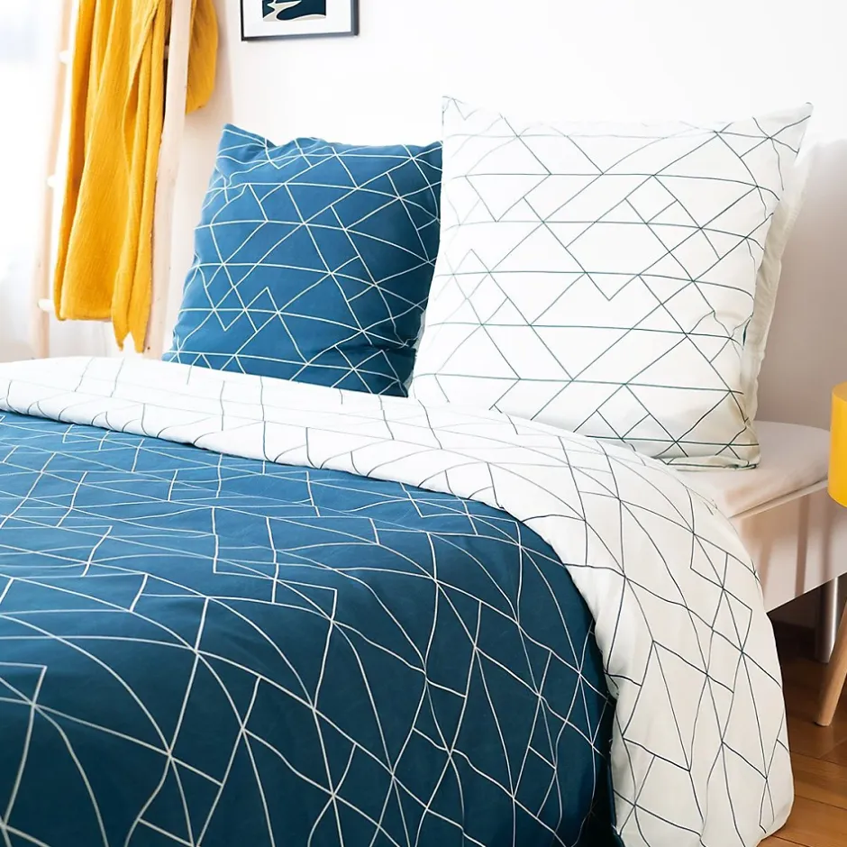Cote Deco Housse de couette 260x240 List + 2 taies microfibre