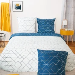 Cote Deco Housse de couette 260x240 List + 2 taies microfibre