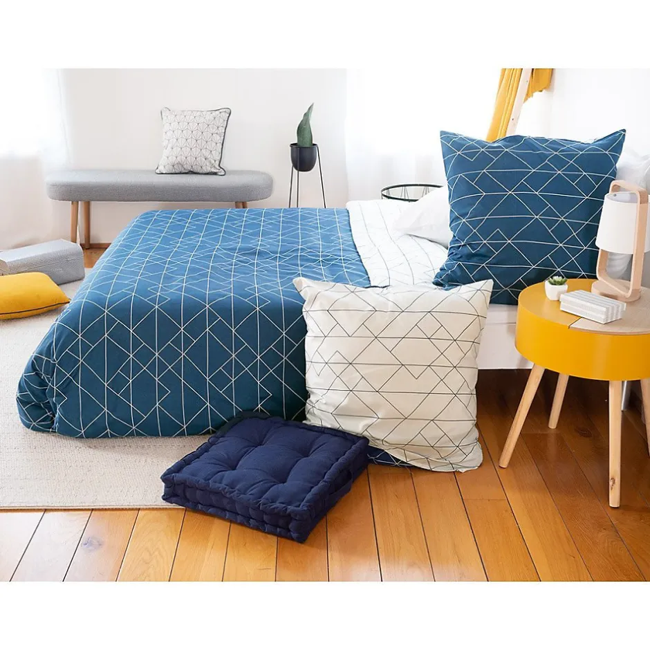 Cote Deco Housse de couette 260x240 List + 2 taies microfibre