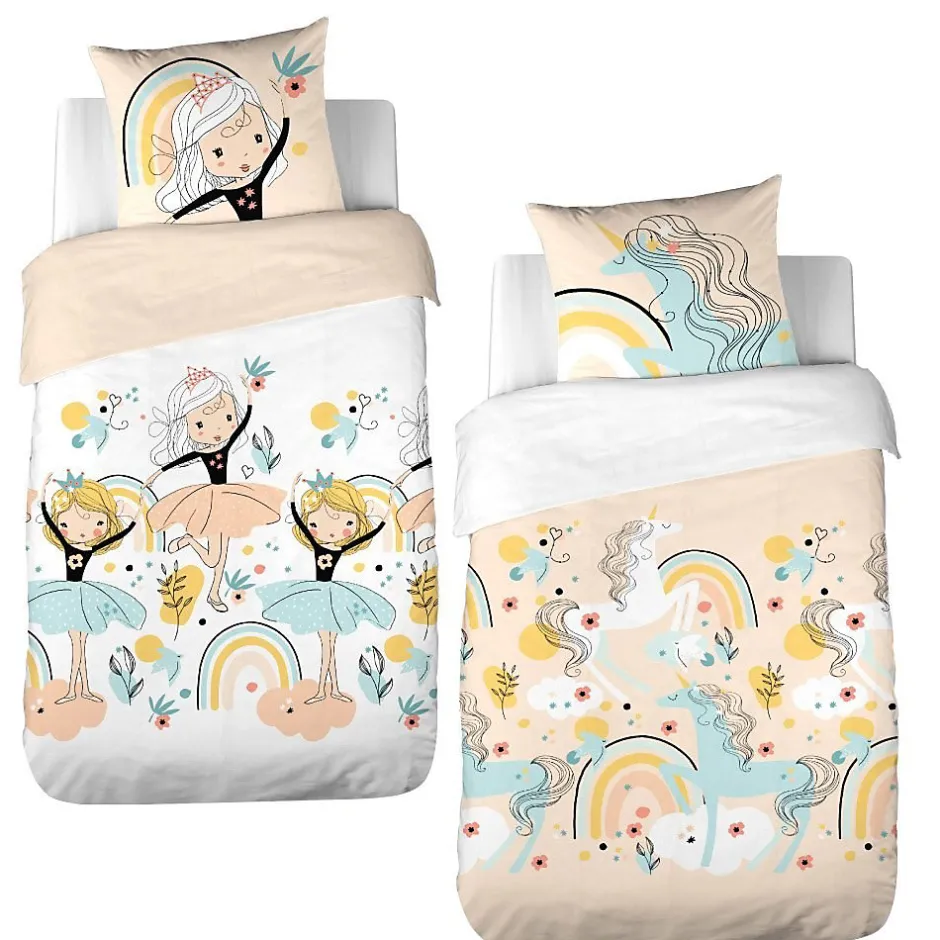 Cote Deco Housse de couette 140x200 Lola + taie polycoton