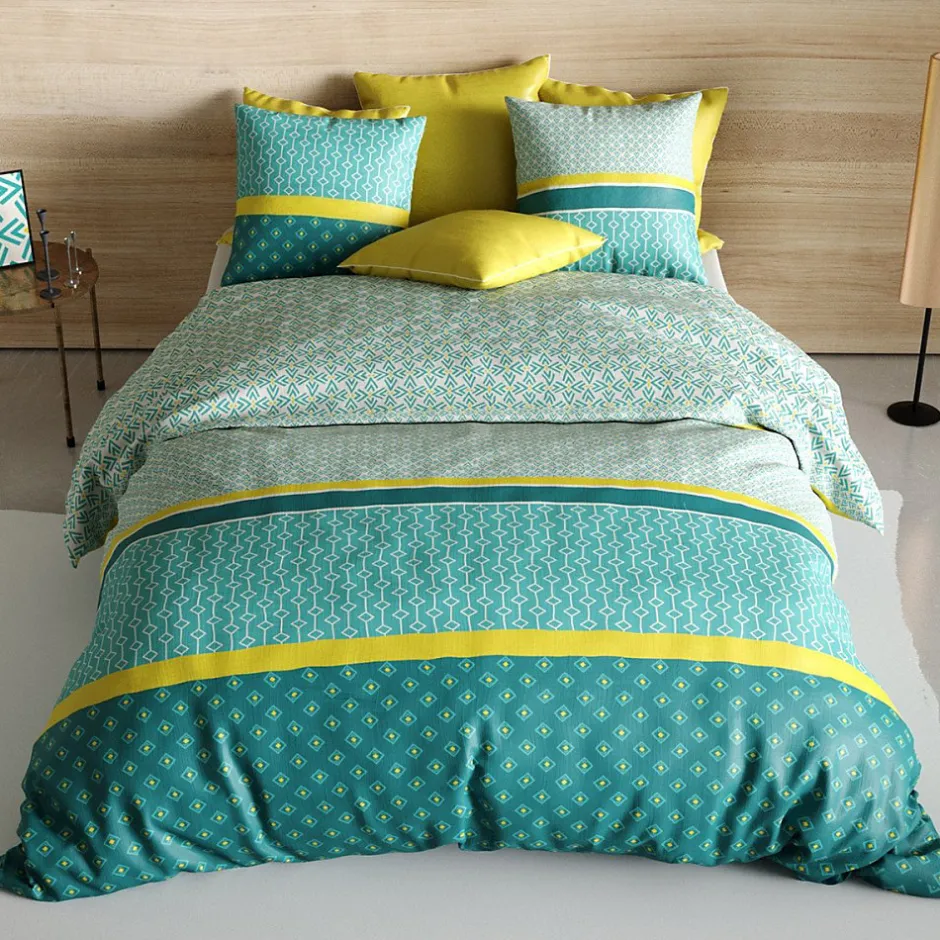 Atelier Du Coton Housse de couette 240x220 Malphite + 2 taies coton 57 fils
