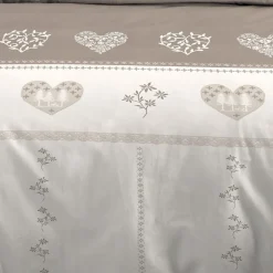 STOF Housse de couette 260x240 MODANE NATUREL + 2 taies coton 57 fils