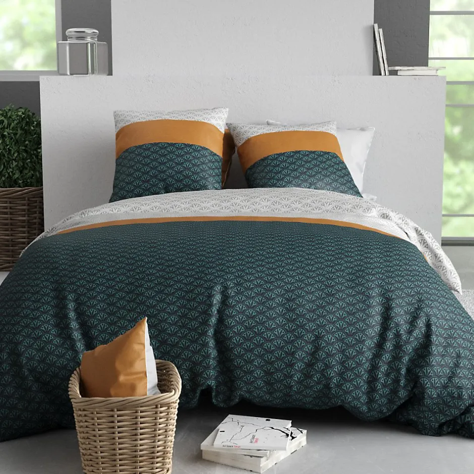 Atelier Du Coton Housse de couette 260x240 ORUS + 2 taies coton 57 fils Best