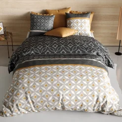 Atelier Du Coton Housse de couette 260x240 Ota + 2 taies coton 57 fils Outlet