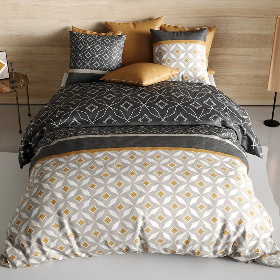 Atelier Du Coton Housse de couette 260x240 Ota + 2 taies coton 57 fils Outlet