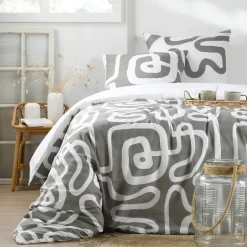 STOF Housse de couette 240x220 PINTO + 2 taies coton 57 fils Best