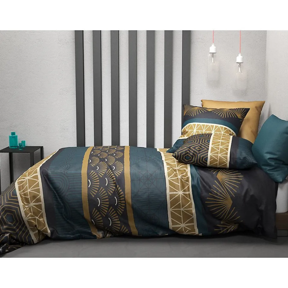 Atelier Du Coton Housse de couette 240x220 Qobe + 2 taies coton 57 fils Outlet