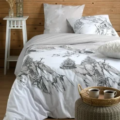STOF Housse de couette 240x220 REFUGE + 2 taies coton 57 fils