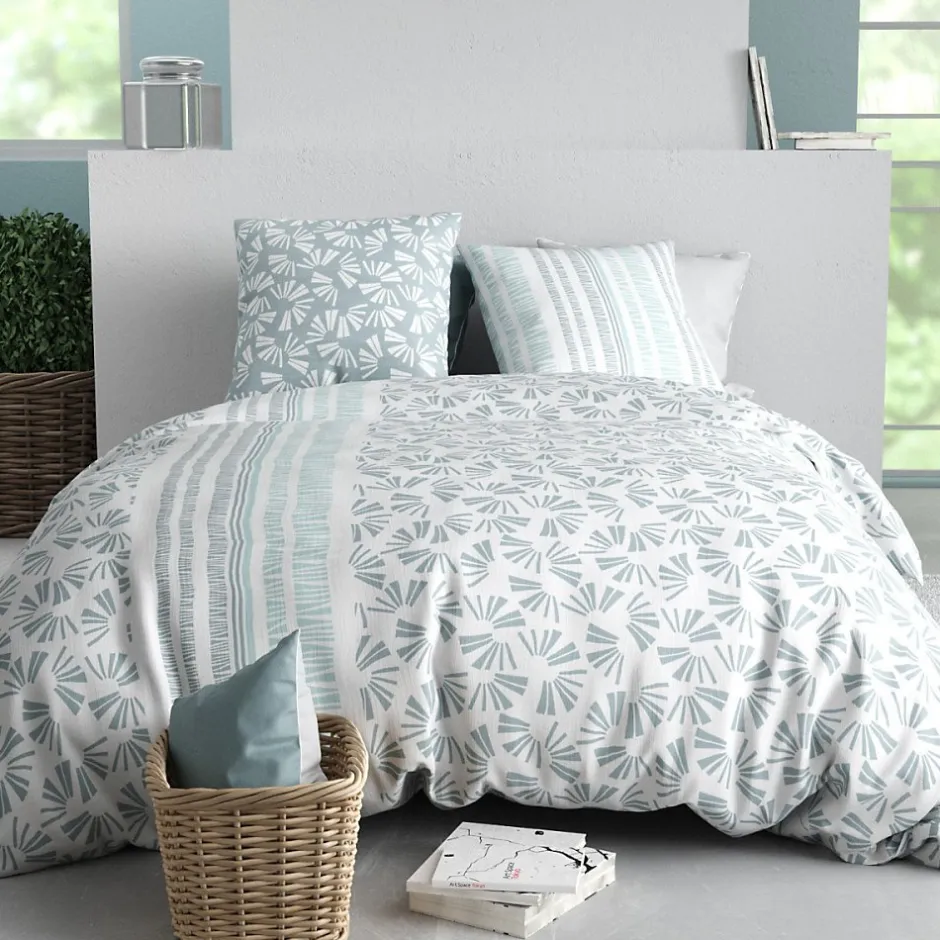 Atelier Du Coton Housse de couette 240x220 ROSSI + 2 taies coton 57 fils Hot