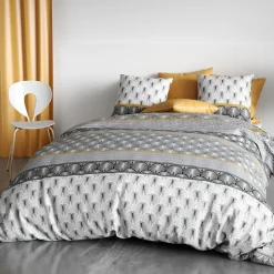 Atelier Du Coton Housse de couette 240x220 SAKIG + 2 taies coton 57 fils