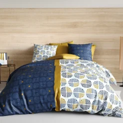 Atelier Du Coton Housse de couette 260x240 Sirius + 2 taies coton 57 fils New