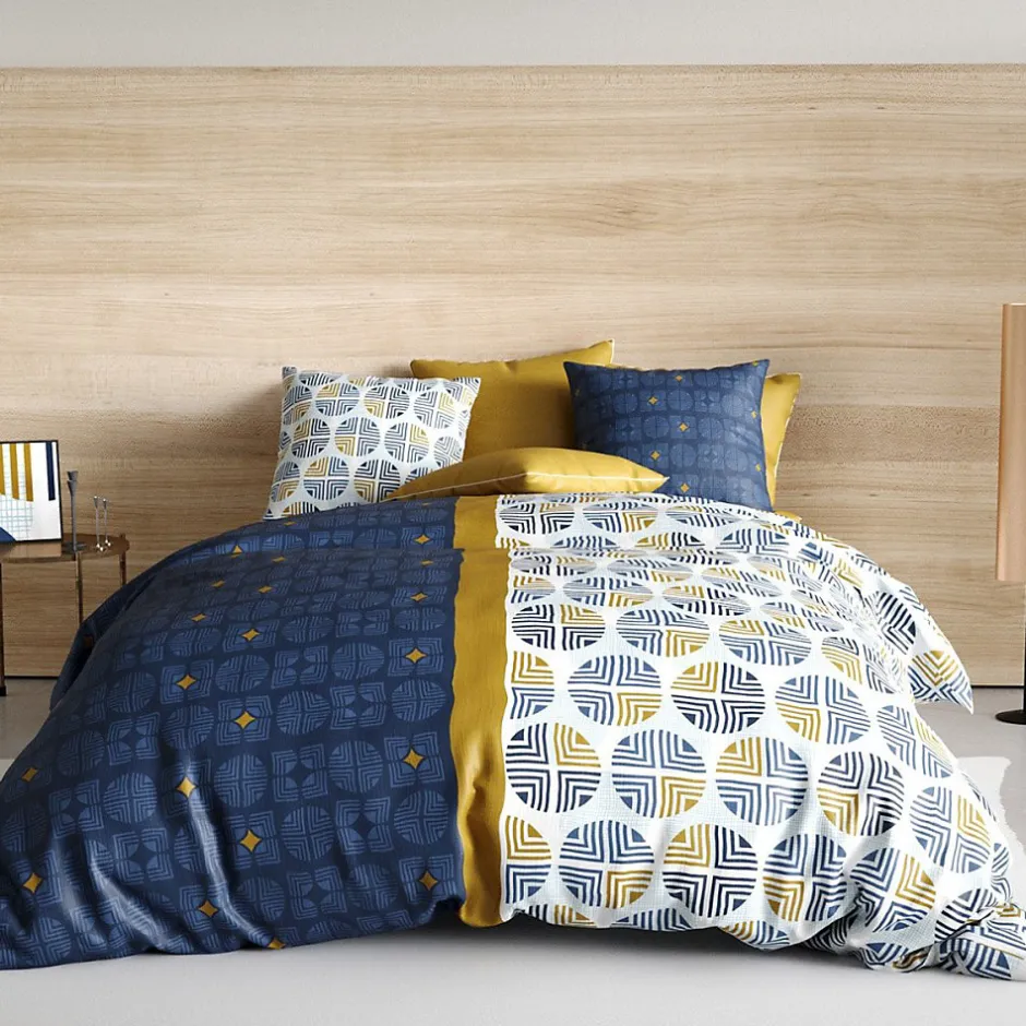 Atelier Du Coton Housse de couette 260x240 Sirius + 2 taies coton 57 fils New