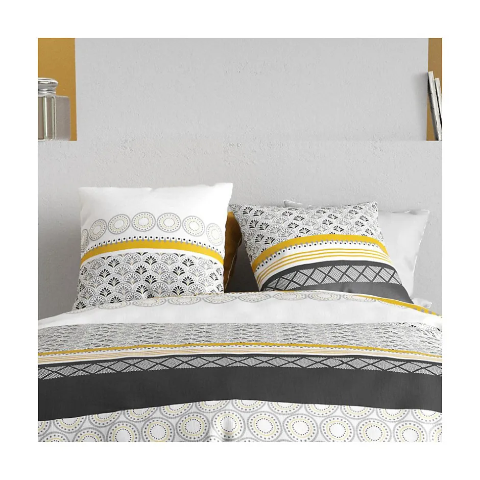 Atelier Du Coton Housse de couette 260x240 SPIRA + 2 taies coton 57 fils New