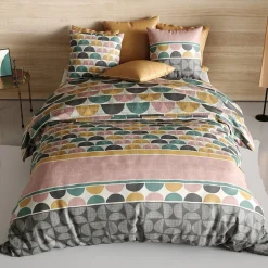 Atelier Du Coton Housse de couette 240x220 Thanos + 2 taies coton 57 fils Best