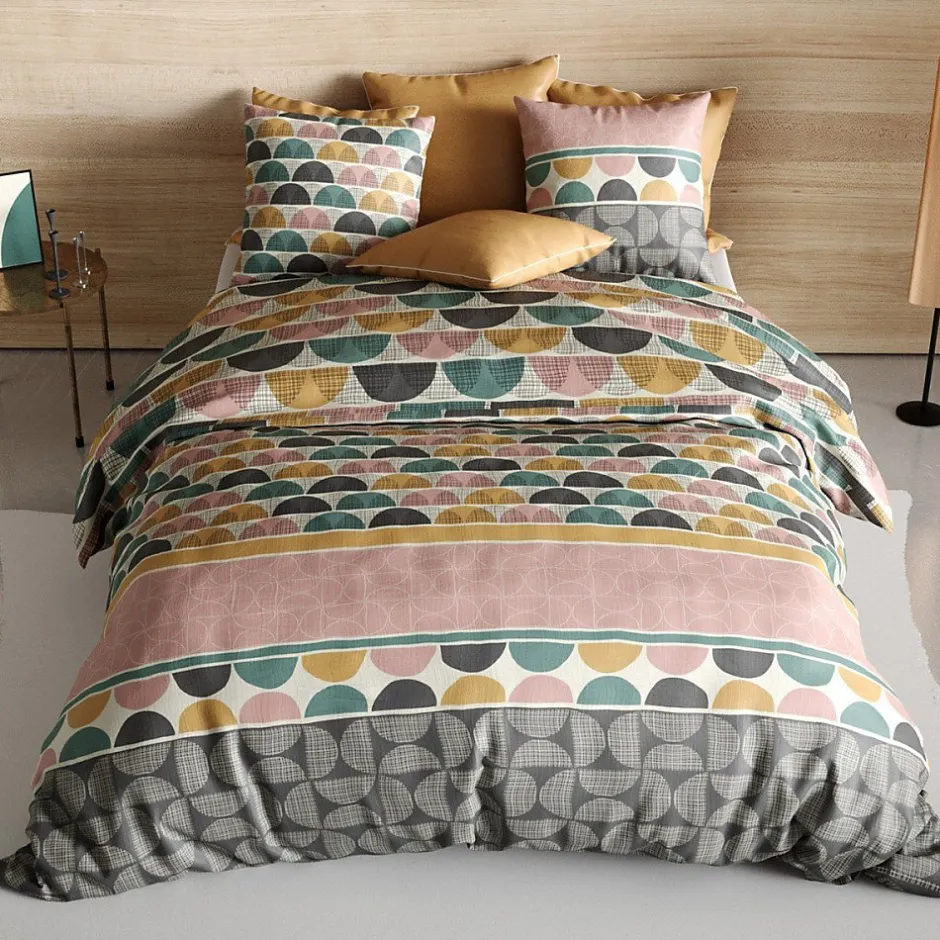Atelier Du Coton Housse de couette 240x220 Thanos + 2 taies coton 57 fils Best