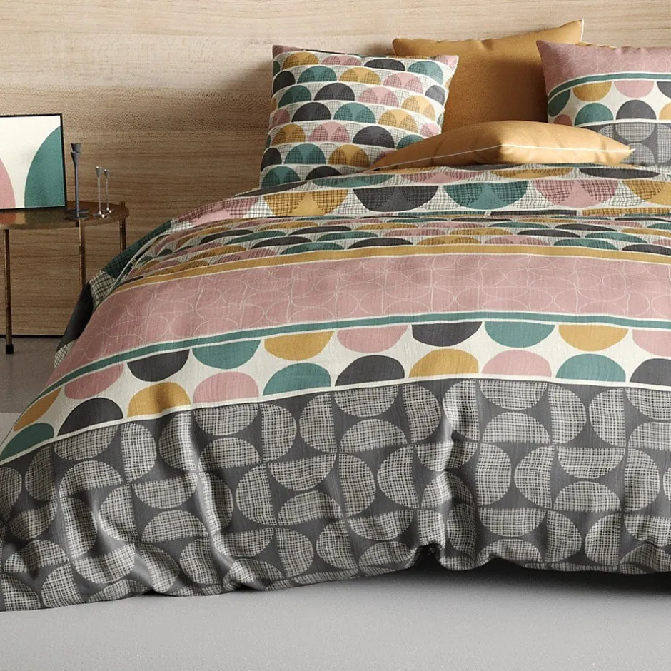 Atelier Du Coton Housse de couette 240x220 Thanos + 2 taies coton 57 fils Best