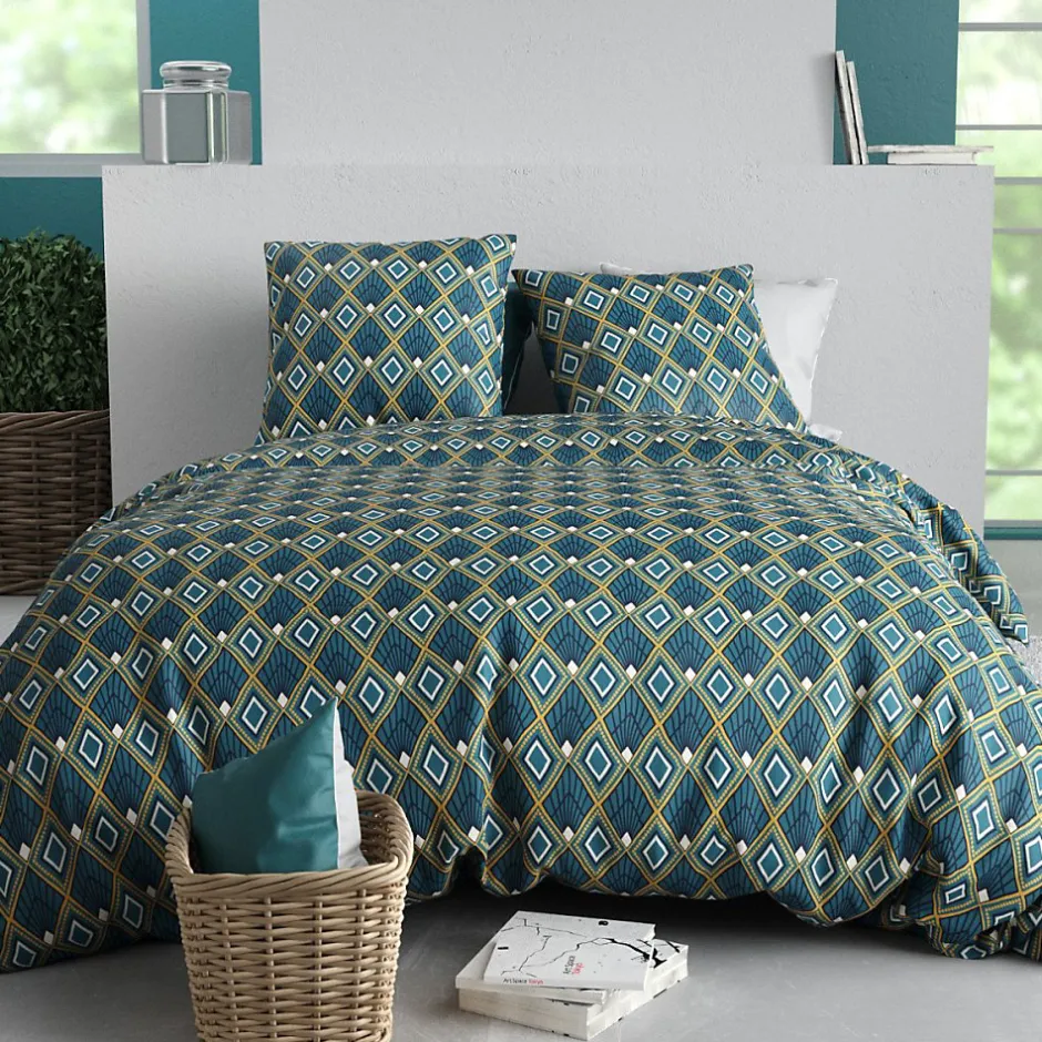 Atelier Du Coton Housse de couette 260x240 TRISKA + 2 taies coton 57 fils Online