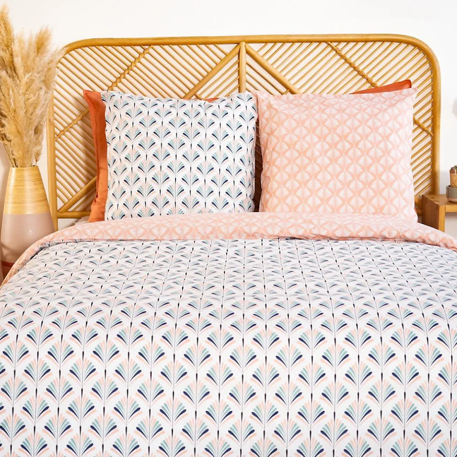 Cote Deco Housse de couette 200x200 VOLEA + 2 taies 100% coton adouci 57 fils/cm2 Best