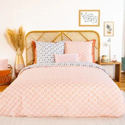 Cote Deco Housse de couette 240x220 VOLEA + 2 taies 100% coton adouci 57 fils/cm2