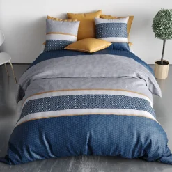Atelier Du Coton Housse de couette 260x240 ZANTE + 2 taies coton 57 fils Outlet