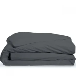 Bleu Calin Housse de couette 140x200cm Parure COTON Anthracite Outlet
