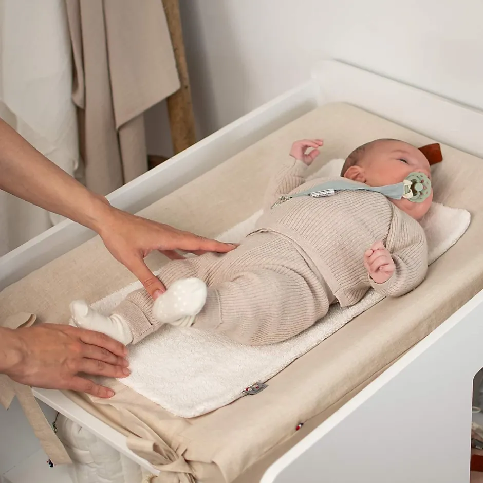 Sevira Kids Housse de matelas à langer en Lin Lavé Clearance