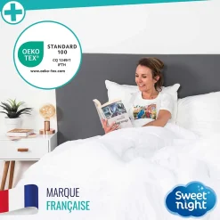 Sweetnight Housse intégrale matelas - Anti-Punaise de lit - Fermeture à glissière - Sans traitement chimique - Ep. Jusqu'à 25 cm Hot
