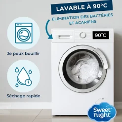 Sweetnight Housse intégrale matelas imperméable - Anti-Punaise de lit et Anti-acariens - Sans traitement chimique - Ep. jusqu'à 12 cm