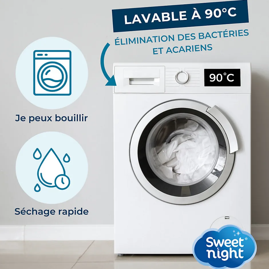 Sweetnight Housse intégrale matelas imperméable - Anti-Punaise de lit et Anti-acariens - Sans traitement chimique - Ep. jusqu'à 30 cm