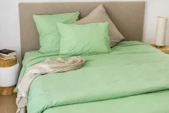 Toison d'Or Housse Pour Edredon en Coton Lavé (80x200 cm - Vert clair) Hot