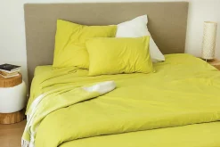 Toison d'Or Housse Pour Edredon en Coton Lavé (80x200 cm - Jaune)