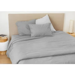 Toison d'Or Housse Pour Edredon en Coton Lavé (80x200 cm - Taupe)