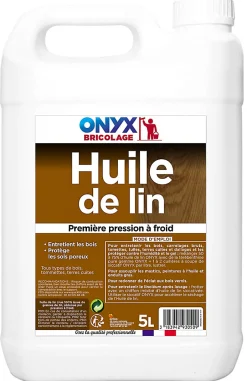 Onyx Huile de lin entretien, protection bois, carrelages, tomettes 5L