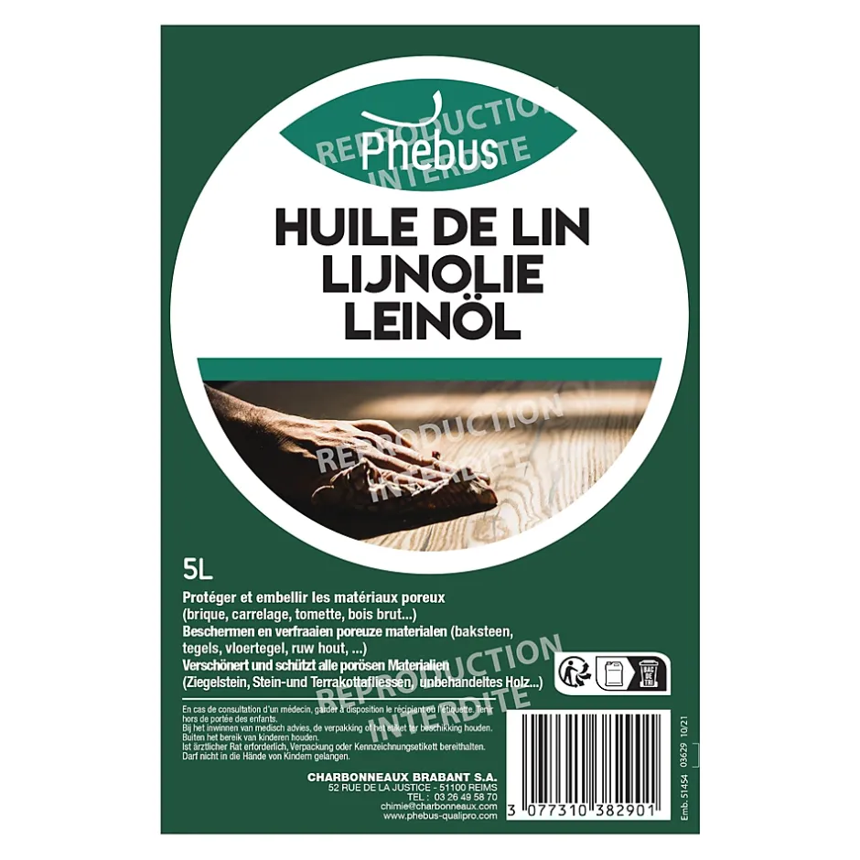 Phebus Huile de lin pour protéger 5L New