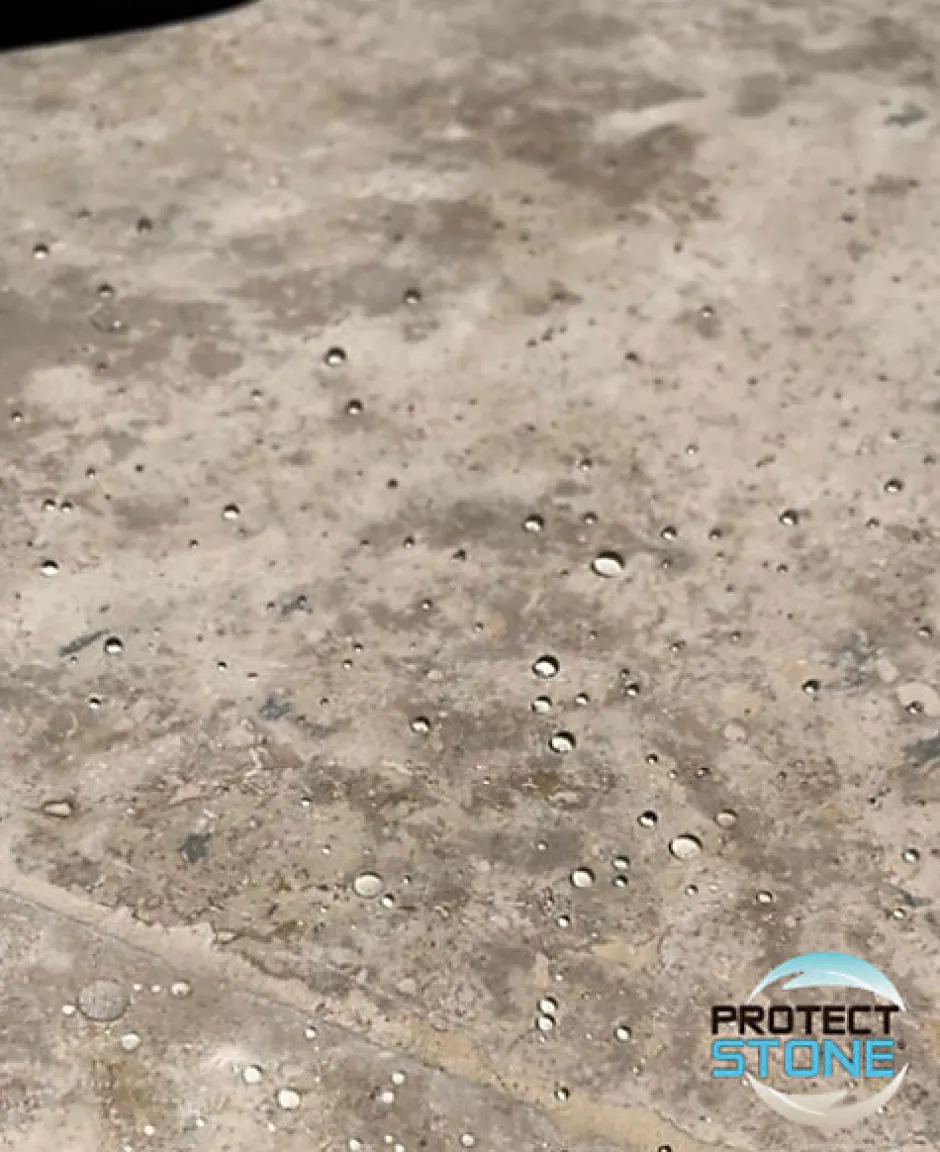 Protect stone Hydrofuge Travertin & Terrasse - Imperméabilisant Oléofuge Pierre Naturelle, Béton Protection Longue Durée Int/Ext 5L (100m²)
