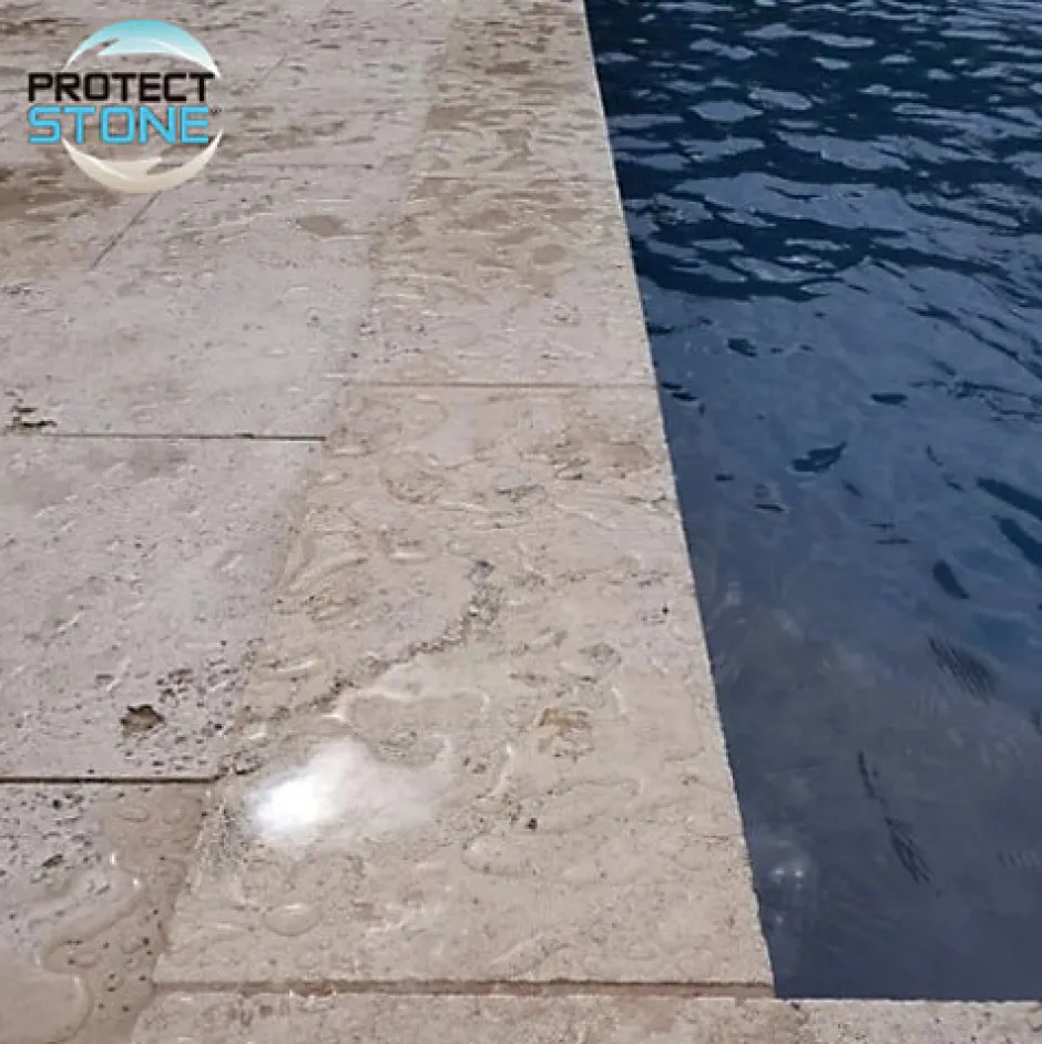Protect stone Hydrofuge Travertin & Terrasse - Imperméabilisant Oléofuge Pierre Naturelle, Béton Protection Longue Durée Int/Ext 5L (100m²)
